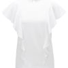 Top with wavy effect with ruffles cut in the bias
