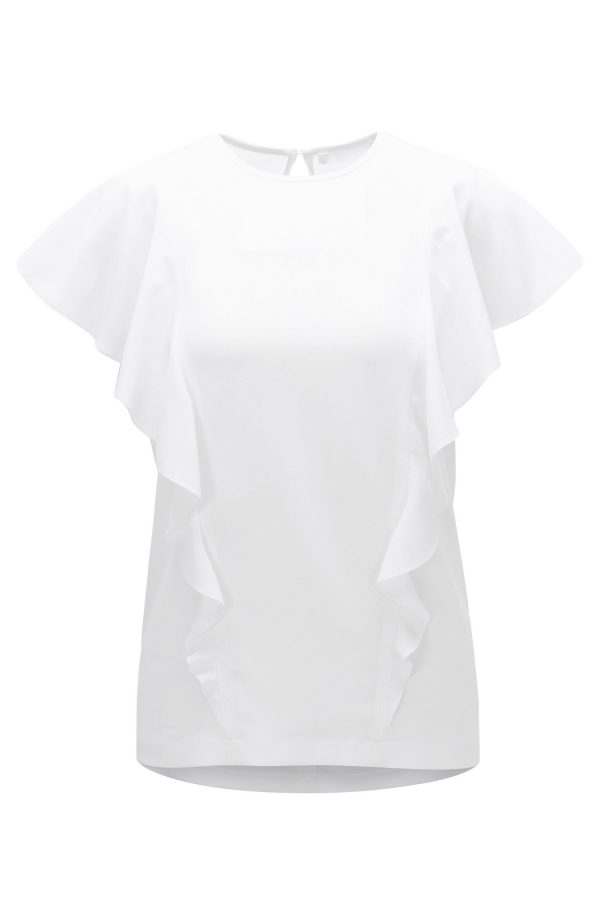 Top with wavy effect with ruffles cut in the bias