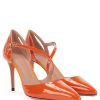 High-Heeled Leather Pumps