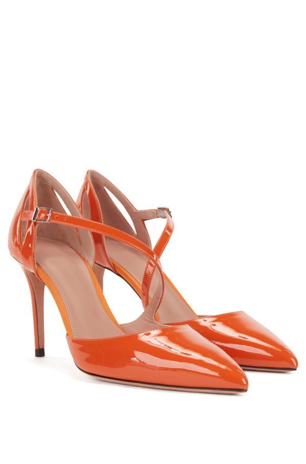 High-Heeled Leather Pumps