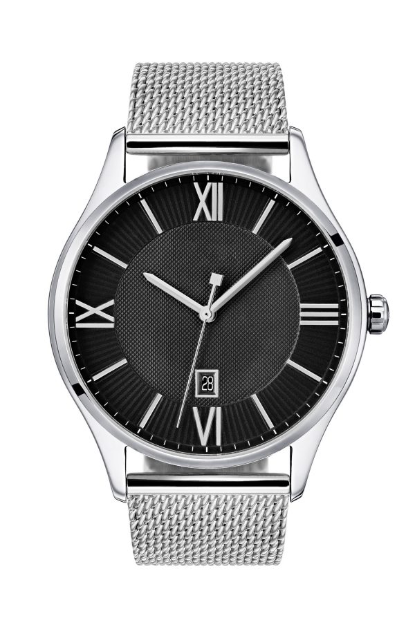 Two-Tier Black Dial Watch
