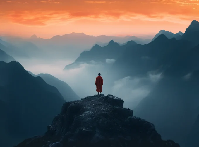 Solitude at Dusk on the Mountain