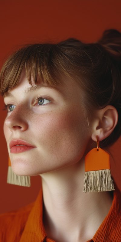 Portrait of a Young Woman with Orange Earrings